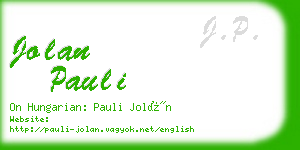 jolan pauli business card